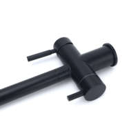 Robinet de cuisine noir mat, eau chaude, eau froide et distributeur d'eau gazeuse, distributeur de soda, acier inoxydable, robinet mélangeur de cuisine 5 en 1