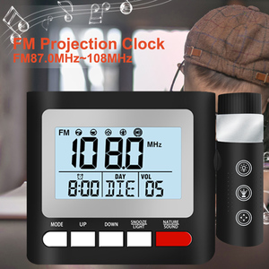 Digitale Datum-Temperatur-FM-Anzeige Projektionszeit Tischuhr Wecker Lautstärkeregelung USB-Betrieben Wohnzimmer Schlafzimmer - Product Image 3