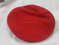 Boina de Lana Roja con Ribete Negro y Lazo, Estilo Europeo Unisex, Gorro Casual Ajustable para Exteriores, para Adultos, Todas las Temporadas, 56-58CM