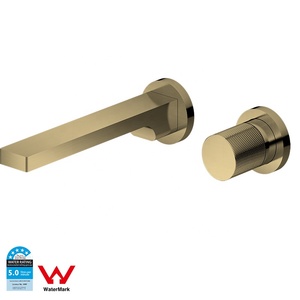Filigrane en laiton DZR de luxe or brossé mitigeur de lavabo mural à une poignée - Product Image 1