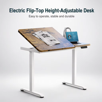 Bureau réglable électrique à double moteur intelligent avec panneau rabattable partiel, en acier laminé à froid, design simple