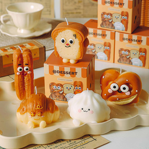 Candele Profumate a Forma di Pane Carino all'Ingrosso, Fatte a Mano, per Oggetti di Scena Fotografici a Tema Cibo, Regalo di Compleanno, Confezione Personalizzata - Product Image 2