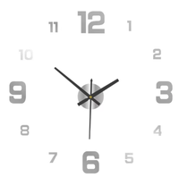 Jam Dinding Besar Tanpa Bingkai 40CM 3D Bercahaya Jam Dinding Akrilik DIY Pemasangan Dinding Jam Dinding Digital Senyap Dekorasi Kantor