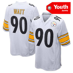 Jóvenes y niños Pittsburgh City #90 Watt #43 Polamalu 4 # Metcalf 8 # Rodgers America Cosido Camisetas de fútbol de alta calidad - Product Image 3