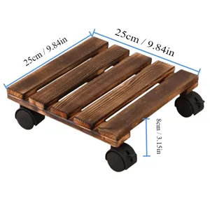 <span class=keywords><strong>Support</strong></span> de fleur mobile épaissi en bois massif porte-fleur bonsaï plateau de pot de fleur <span class=keywords><strong>support</strong></span> de base <span class=keywords><strong>à</strong></span> <span class=keywords><strong>roulettes</strong></span> avec roues universelles - Product Image 2