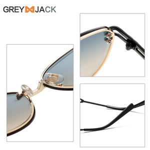 แว่นกันแดดกรีแจ็คทรงแคทอายไร้กรอบสำหรับผู้หญิง สีดำโลหะ เลนส์ไล่เฉดสี UV400 รุ่นที่ 3 - Product Image 1