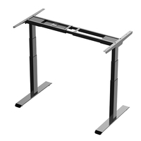 Cadre de bureau debout électrique moderne à double moteur, réglable en hauteur sur 3 niveaux, pivotant, robuste, avec pieds en T, ergonomique pour ordinateur