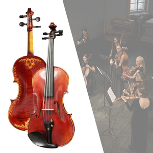 Violín NAOMI 4/4 Tallado a Mano, Violín Barroco Europeo Antiguo de Madera, Violino Maestro Stradi con Bonitas Flores Talladas, Instrumento de Cuerda - Product Image 6