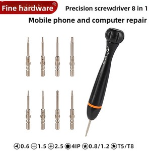 Jeu de tournevis de précision magnétique 8-en-1 pour la réparation et le démontage des téléphones <span class=keywords><strong>Apple</strong></span> et Android et des ordinateurs - Product Image 3
