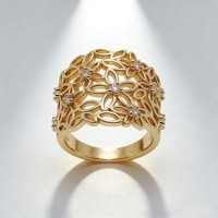 Neuer Vintage-Ring aus vergoldetem Messing mit großer Öffnung, breiter Schmuckring, Großhandel ab Werk