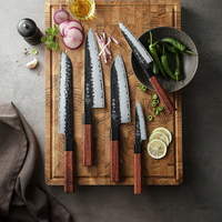 Ensemble de couteaux de cuisine XINZUO, 5 pièces, haute qualité, acier inoxydable 10cr, manche en bois