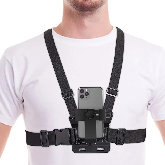 Gacent Webbing Factory Customizable Phone Chest Strap Mount for Action Camera and Mobile Video Shooting, Adjustable and Durable