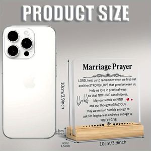 Inspirational <b>Gifts</b> for Women Acrylic Plaque with Wooden Stand-Custom Logo & Color Love Flower Design Encouragement <b>Desk</b> Decor - Product Image 3