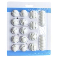 Lot de 10 clips de support organisateur gestionnaire de câbles YT9081 pour voiture appareil ménager téléphone de bureau cordon de charge matière plastique