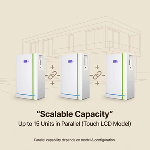 แบตเตอรี่ LiFePO4 16kWh 51.2V สำหรับทุกสภาพอากาศ 300Ah แบบต่อพ่วงได้ แยกส่วนได้ ใช้สำหรับเก็บพลังงานภายในบ้าน มาตรฐาน IP55 พร้อมระบบจัดการแบตเตอรี่อัจฉริยะ สีขาว น้ำหนัก 120 กก. - Product Image 4