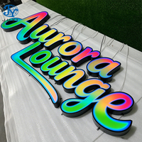 Enseigne lumineuse LED personnalisée et colorée, étanche pour extérieur, avec lettres à LED à changement de couleur, enseigne commerciale électronique