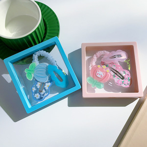 Toptan çocuk saç tokası Set küçük çiçek BB klip sevimli saç tokası saç Scrunchies zarar vermez saç kravat ile saklama kutusu - Product Image 4