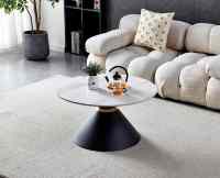 Table basse moderne nordique légère ronde en pierre frittée, ensemble de tables basses pour petits salons