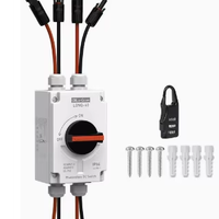 Interrupteur isolateur CC PV 2 entrées 2 sorties 1200V 32A IP66 résistant aux intempéries, interrupteur de déconnexion solaire certifié TUV pour utilisation en extérieur