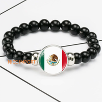 Bracelet perlé élastique noir drapeau du Kenya, accessoire patriotique tendance pour hommes et femmes, best-seller