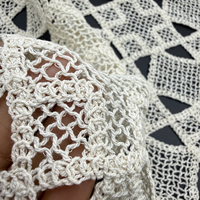 Tissu en coton jacquard 3D au crochet, creux, en gros, directement de l'usine