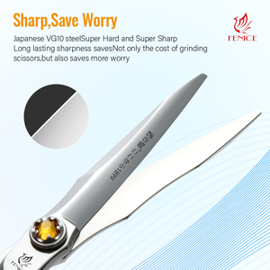 Forbici <span class=keywords><strong>da</strong></span> Barbiere di Alta Gamma Fenice in Acciaio Inossidabile VG10 ad Alta Durezza <span class=keywords><strong>Set</strong></span> di Forbici per <span class=keywords><strong>Parrucchiere</strong></span> con Viti a Sfera con Diamante Giallo - Product Image 5