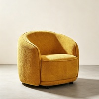 Fauteuil d'appoint moderne rembourré, fauteuil de luxe incurvé, chaise individuelle pour salon, hall d'hôtel, mobilier de réception