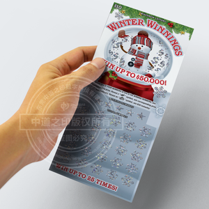 Billetes de lotería ganadores de invierno con tema navideño personalizado de fábrica impresos en papel y cartón para la temporada navideña - Product Image 4