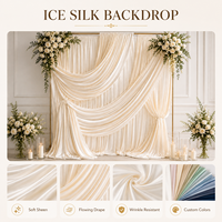 Tissu de rideau de fond uni en soie glacée extensible pour drapage de plafond de mariage, idéal pour la décoration de fêtes, de scènes et d'événements