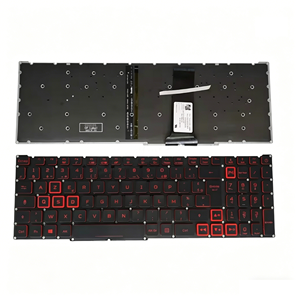 แป้นพิมพ์เรืองแสง LA French AZERTY สำหรับ <span class=keywords><strong>Acer</strong></span> <span class=keywords><strong>Nitro</strong></span> 5 AN515 54 557H <span class=keywords><strong>AN517</strong></span> AN715-51 แป้นพิมพ์ภาษาละตินสเปน SP ES สีแดง LG5P-N90BRL - Product Image 2