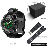 Reloj Deportivo Electrónico Táctico para Hombre con Doble Huso Horario, Resistente al Agua, Analógico y Digital con Cronómetro, de Resina de Lujo para Supervivencia en Exteriores