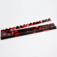 Jeu de Mahjong Classique de Luxe en Acrylique Transparent Effet Écaille de Tortue Rouge, Type Vague Magnétique, Motif Léopard, 1 Ensemble