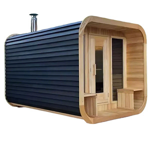 Sauna extérieur de luxe sur mesure en bois de pruche, chauffage à pierres volcaniques 4000W, pour villa, cour et usage familial - Product Image 3