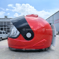 Remorque Mobile de Restauration Rapide en Fibre de Verre Personnalisée en Forme de Casque de Moto, Cuisine pour Café, Crème Glacée, Bonbons et Frites