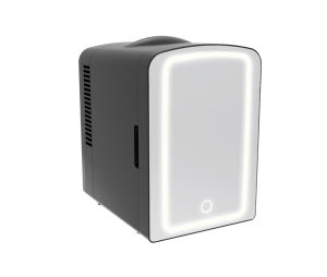 Mini-réfrigérateur 5L avec système de refroidissement thermoélectrique et miroir de maquillage LED à 3 niveaux avec éclairage verrouillable, alimentation AC/DC, 18x25x26,5 cm - Product Image 1