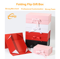 Boîte en papier magnétique de luxe avec revêtement UV, laminage mat, décoration ruban pour la Saint-Valentin, Noël, emballage cadeau haut de gamme