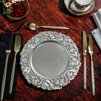 Assiettes rondes jetables en PP de 13 pouces pour mariage, option logo personnalisé, non toxiques, écologiques, design solide, luxe, durables