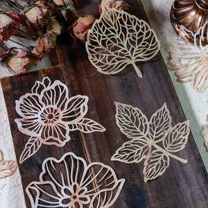 10 unids/pack papel vegetal campo poema serie Vintage encaje manual Collage plantas decorativas DIY - Product Image 2