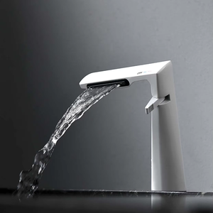 Grifo de lavabo blanco de alta gama con <span class=keywords><strong>cascada</strong></span>, mezclador de un solo orificio y un solo manillar, acabado blanco - Product Image 1