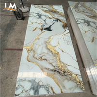 Revêtement mural en PVC imprimé en 3D respectueux de l'environnement, plaque de marbre ignifuge anti-UV pour la décoration intérieure, panneau en plastique coloré