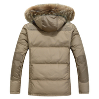 Veste d'hiver de luxe de haute qualité pour hommes, taille XXL, veste d'hiver rembourrée imperméable pour hommes, veste en duvet pour hommes avec capuche en fourrure