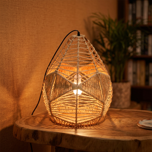 Lámpara Colgante de Mimbre Hecha a Mano de Diseño Nuevo, Forma Redonda, Decoración Ecológica para el Hogar, Lámpara de Techo Navideña - Product Image 6