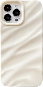 Funda de teléfono Caseative para iPhone 12 13 14 15 Pro Max patrón de ondulación de agua Linda forma de onda rizada a prueba de golpes suave Compatible - Product Image 4