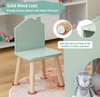 Table et chaises créatives en forme de maison pour tout-petits, ensemble de table d'activités en bois avec tableaux noirs pour enfants, best-seller