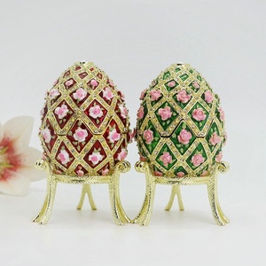 SHINNYGIFTS Luxury Wedding Favors: Rose-Patterned Egg Decorative <strong>Box</strong> <strong>Russian</strong> Matryoshka-Style Egg Ornament Storage <strong>Box</strong> - Product Image 6
