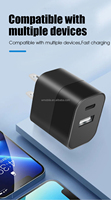 Chargeur mural double A+C OEM, adaptateur mural, sortie 5V/2.4A pour téléphone