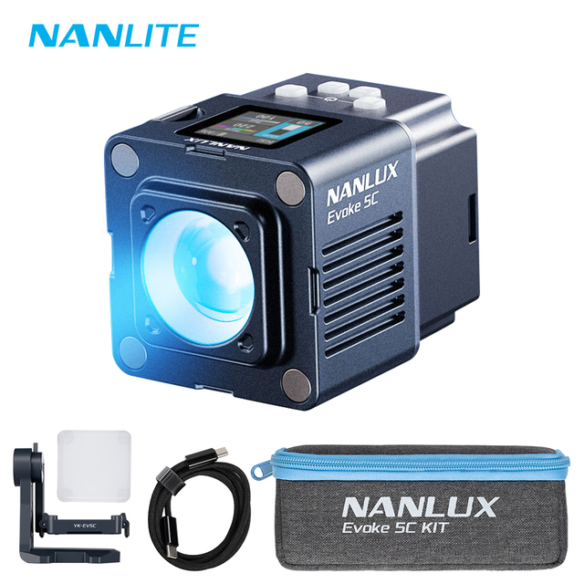 Nanlite Evoke 5C 6W RGBW LED Spotlight CRI 98 1000K-20000K Mini Pocket Video Light 2.4G//NANLINK APP Control USB
