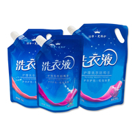 Pochettes souples à bec verseur en PET de 1,5 L et 2 L, écologiques, imprimées par gravure, pour emballage de lessive et de jus