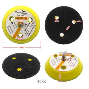 Plaque de support de ponçage jaune floquée de 3 pouces à 3 trous, filetage 1/4-20T, pour polissage du bois, des meubles et du métal - Product Image 2