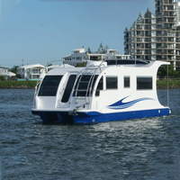 Kit de maison flottante de luxe en aluminium préfabriqué sur mesure, ponton flottant à double étage pour usage commercial, privé, pêche et sport